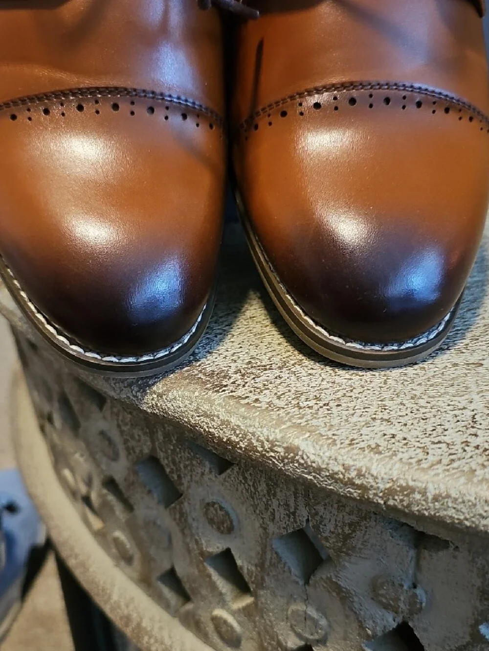 Stacy Adams Boys' Cognac Brogue Dress Shoes